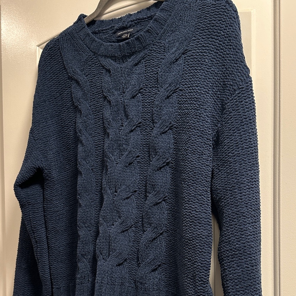 American Eagle Outfitters Navy Cable Knit Sweater